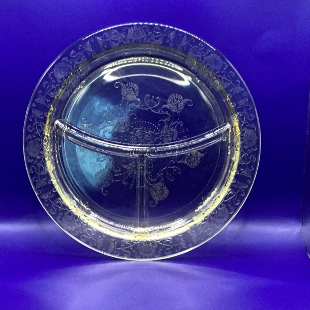 Elegant Clear Glass Divided Plate